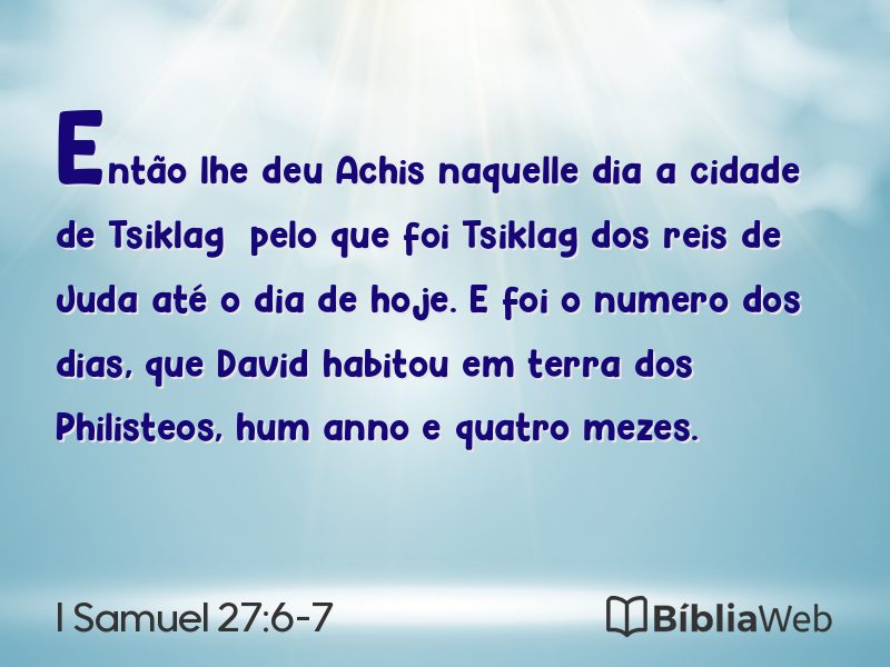I Samuel 27:6-7 em imagem para compartilhar