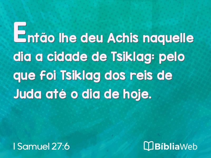 I Samuel 27:6 em imagem para compartilhar