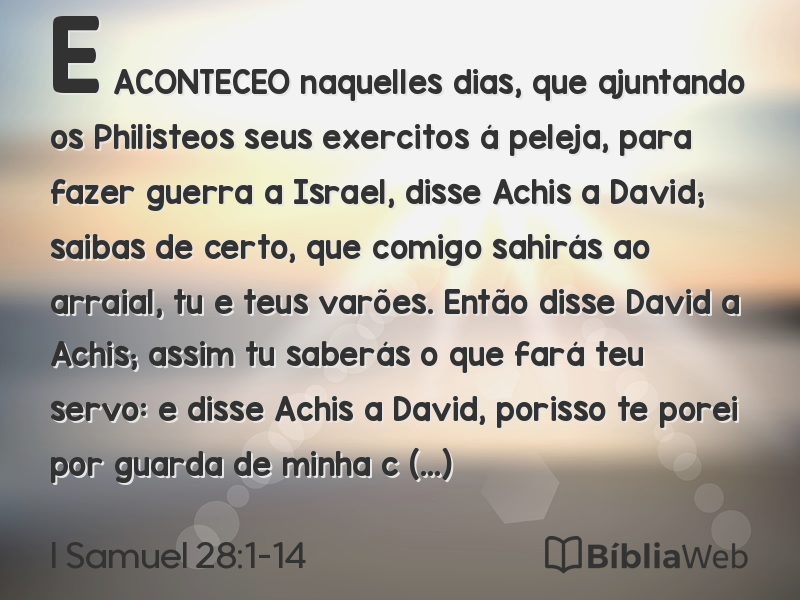 I Samuel 28:1-14 em imagem para compartilhar