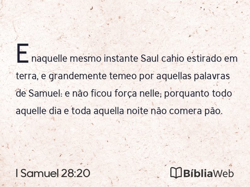 I Samuel 28:20 em imagem para compartilhar