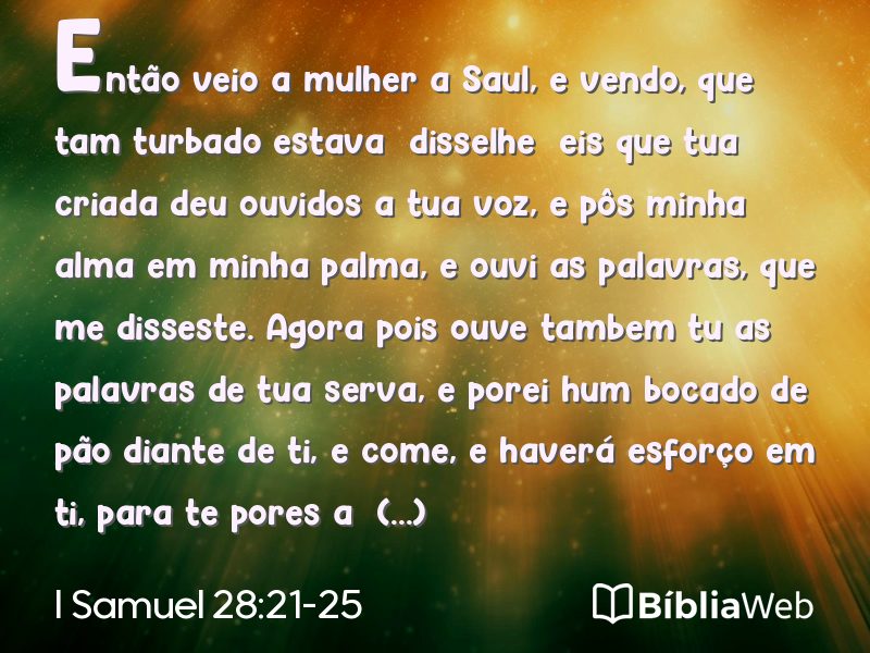 I Samuel 28:21-25 em imagem para compartilhar
