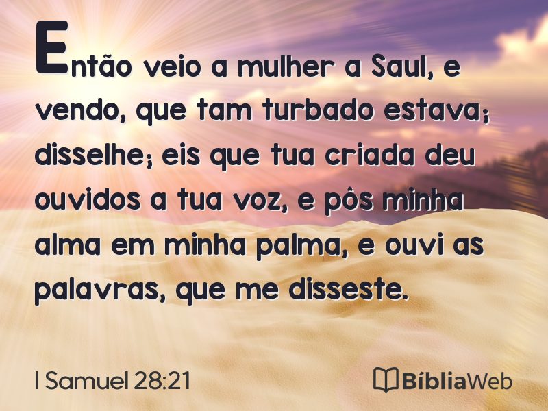 I Samuel 28:21 em imagem para compartilhar