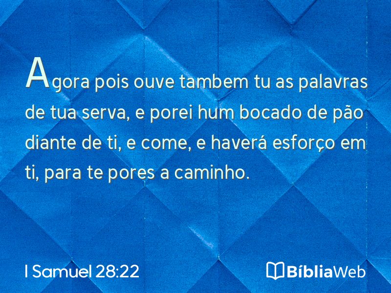 I Samuel 28:22 em imagem para compartilhar