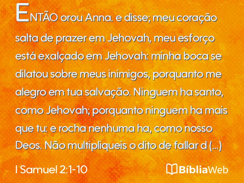 I Samuel 2:1-10 em imagem para compartilhar