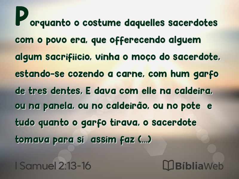 I Samuel 2:13-16 em imagem para compartilhar