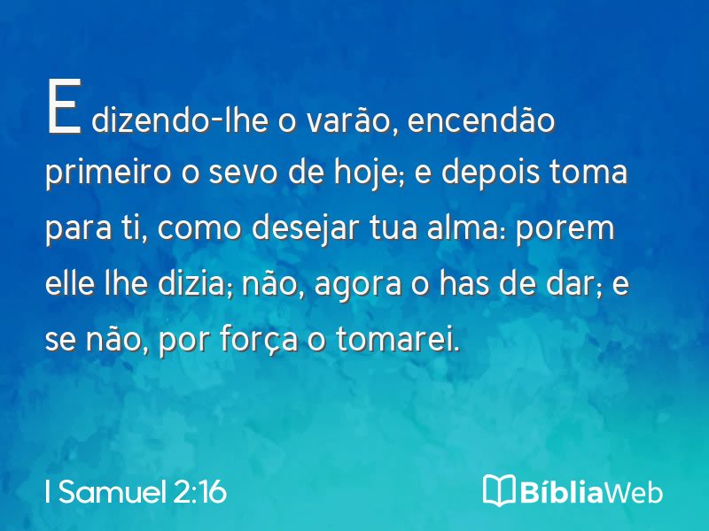 I Samuel 2:16 em imagem para compartilhar