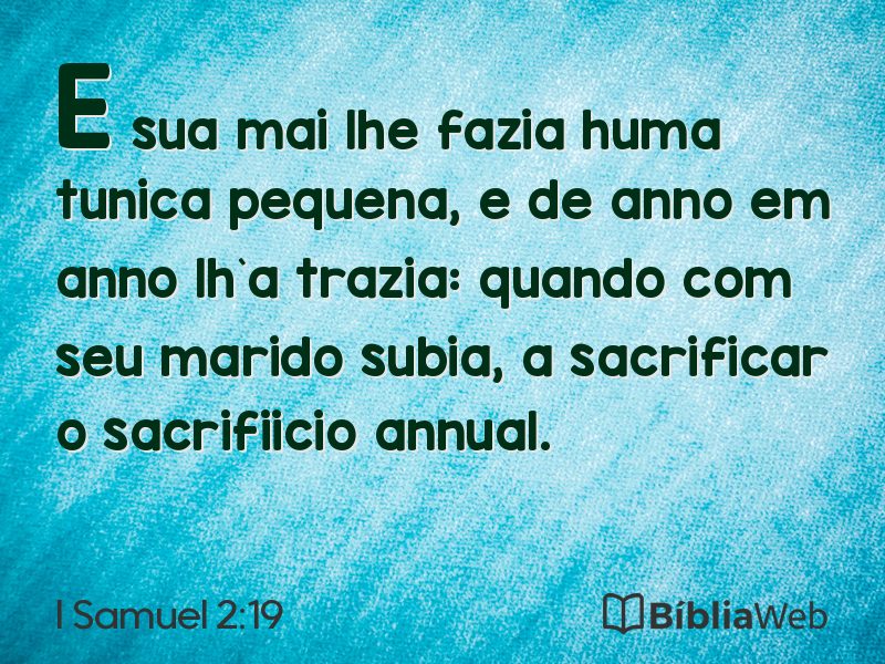 I Samuel 2:19 em imagem para compartilhar