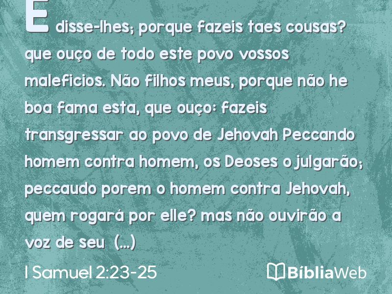 I Samuel 2:23-25 em imagem para compartilhar
