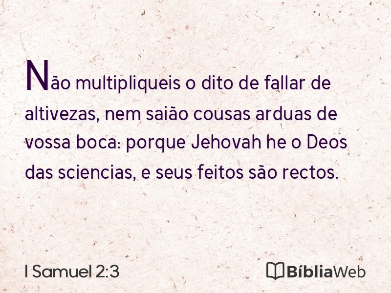 I Samuel 2:3 em imagem para compartilhar