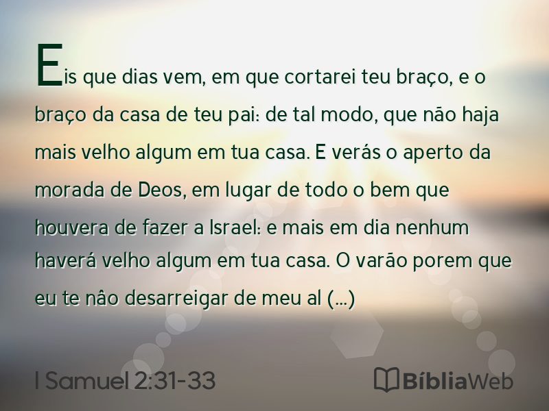 I Samuel 2:31-33 em imagem para compartilhar
