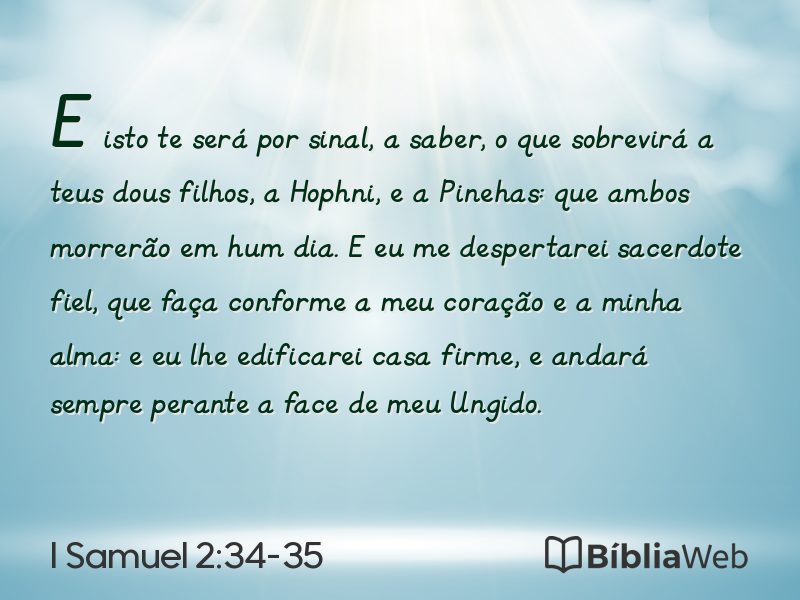 I Samuel 2:34-35 em imagem para compartilhar