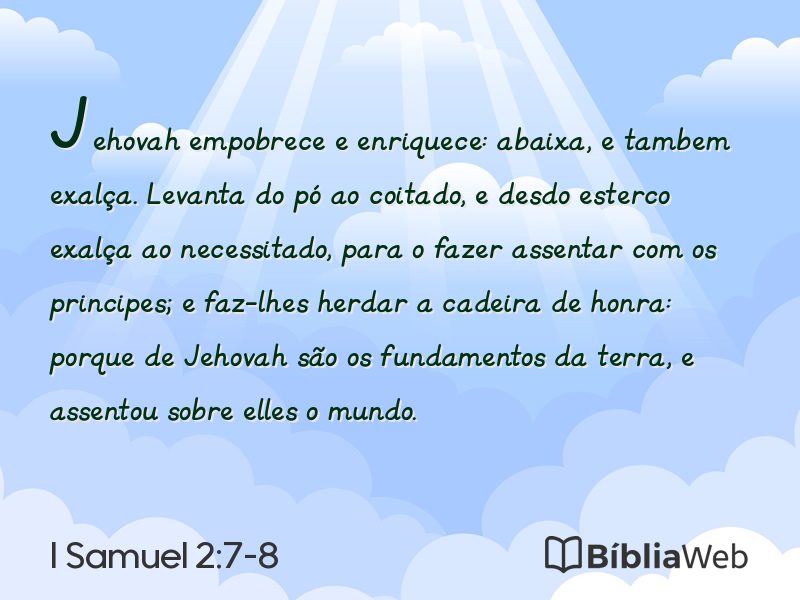 I Samuel 2:7-8 em imagem para compartilhar