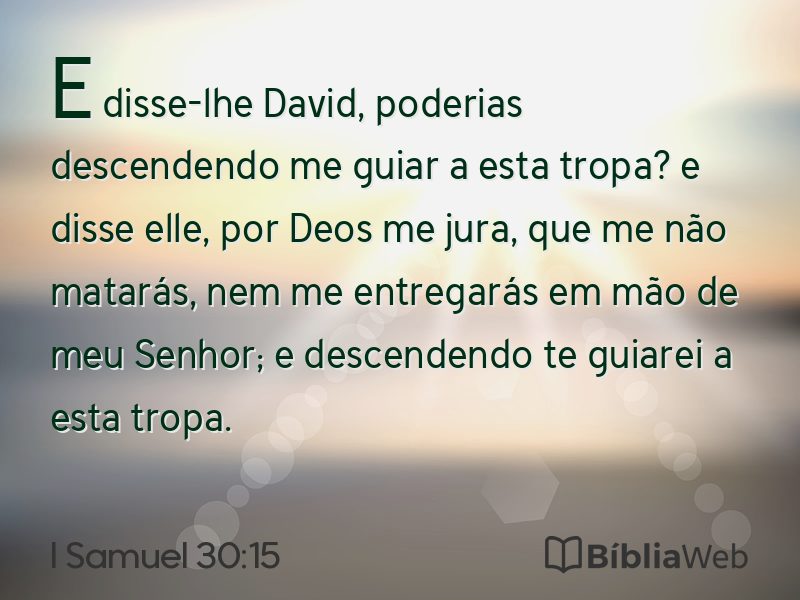 I Samuel 30:15 em imagem para compartilhar
