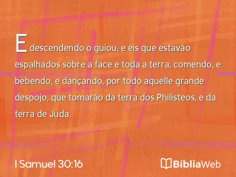 I Samuel 30:16 em imagem para compartilhar