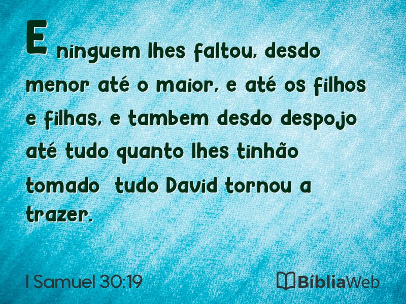 I Samuel 30:19 em imagem para compartilhar