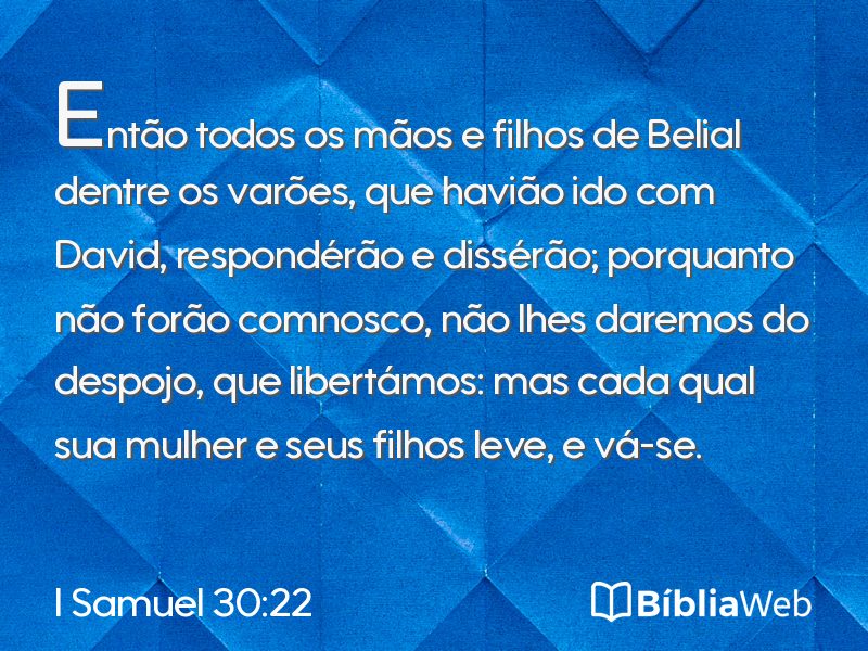 I Samuel 30:22 em imagem para compartilhar