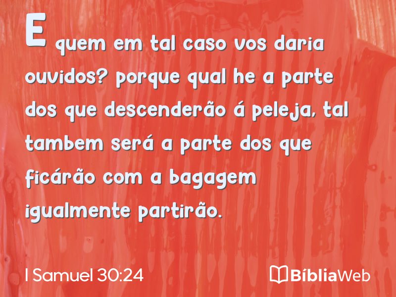 I Samuel 30:24 em imagem para compartilhar