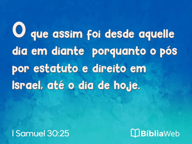 I Samuel 30:25 em imagem para compartilhar