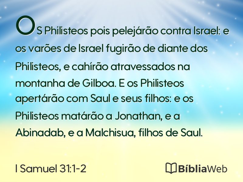 I Samuel 31:1-2 em imagem para compartilhar