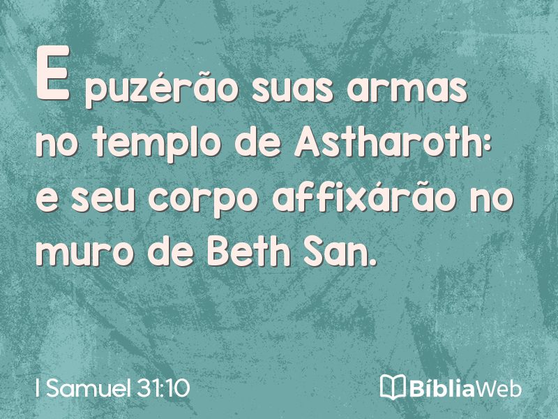 I Samuel 31:10 em imagem para compartilhar