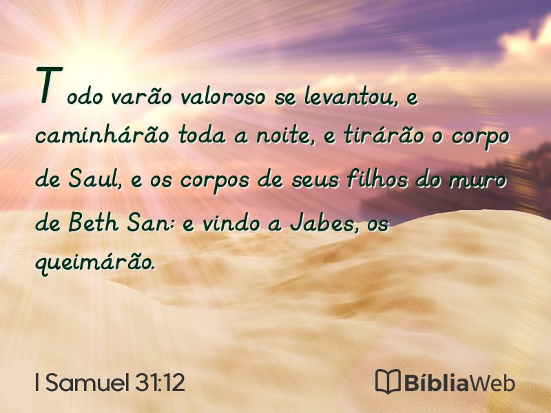 I Samuel 31:12 em imagem para compartilhar