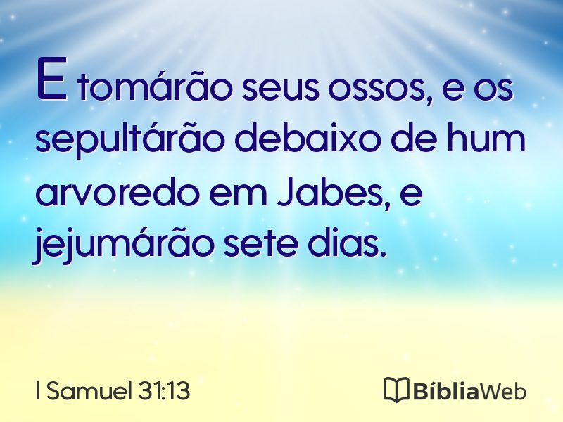 I Samuel 31:13 em imagem para compartilhar