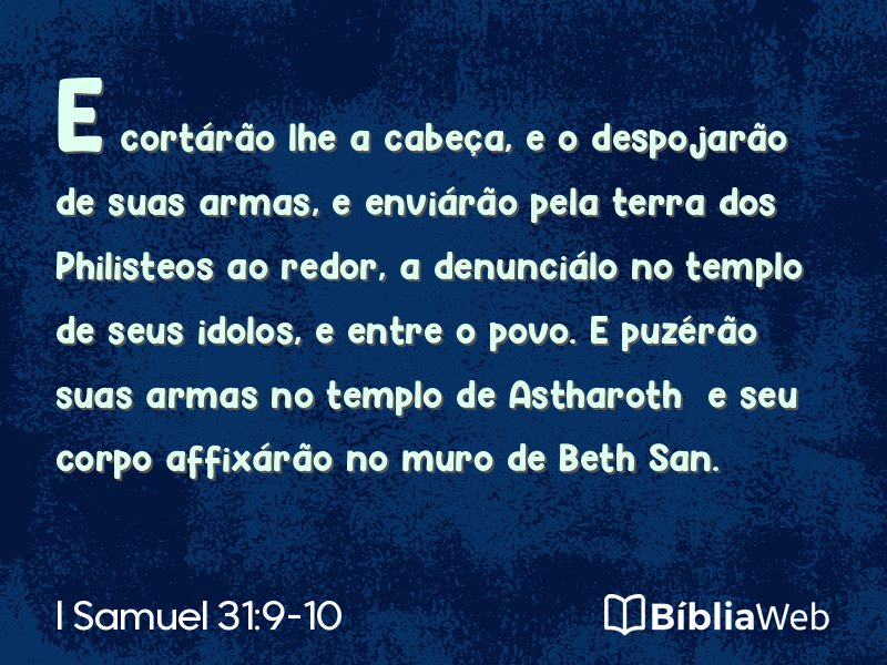I Samuel 31:9-10 em imagem para compartilhar