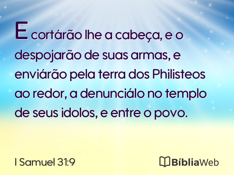 I Samuel 31:9 em imagem para compartilhar