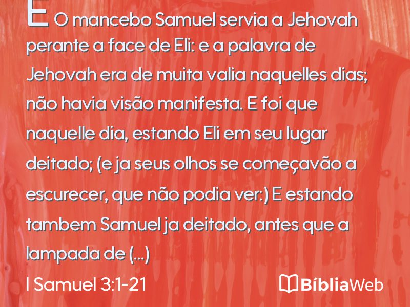 I Samuel 3:1-21 em imagem para compartilhar