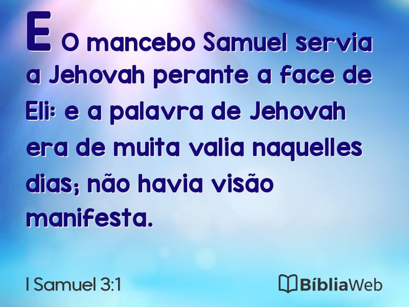 I Samuel 3:1 em imagem para compartilhar
