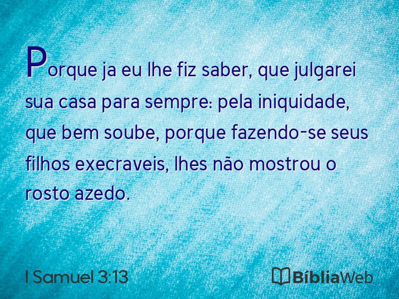 I Samuel 3:13 em imagem para compartilhar
