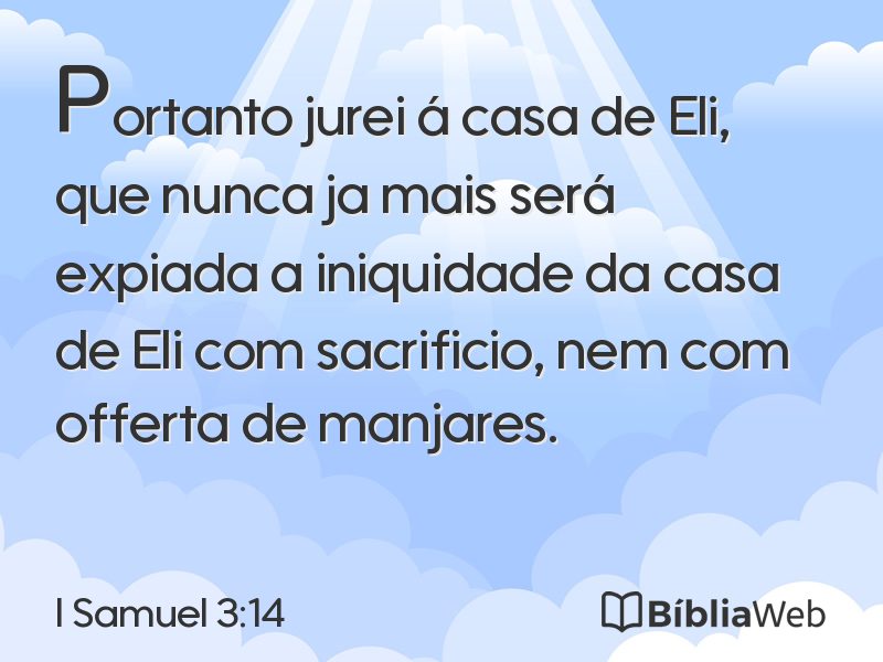I Samuel 3:14 em imagem para compartilhar