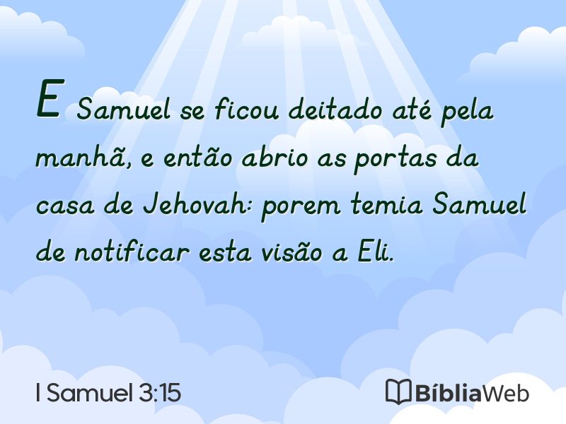 I Samuel 3:15 em imagem para compartilhar