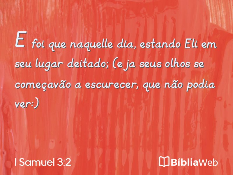 I Samuel 3:2 em imagem para compartilhar