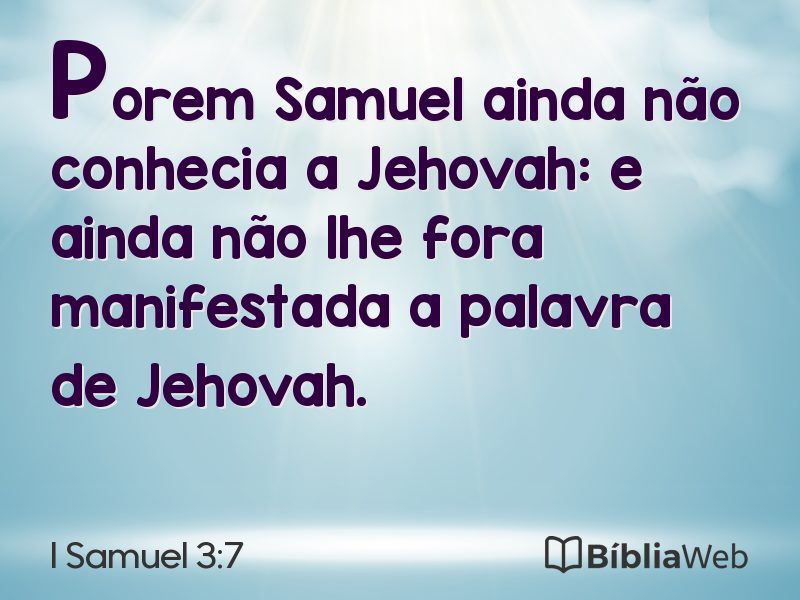 I Samuel 3:7 em imagem para compartilhar