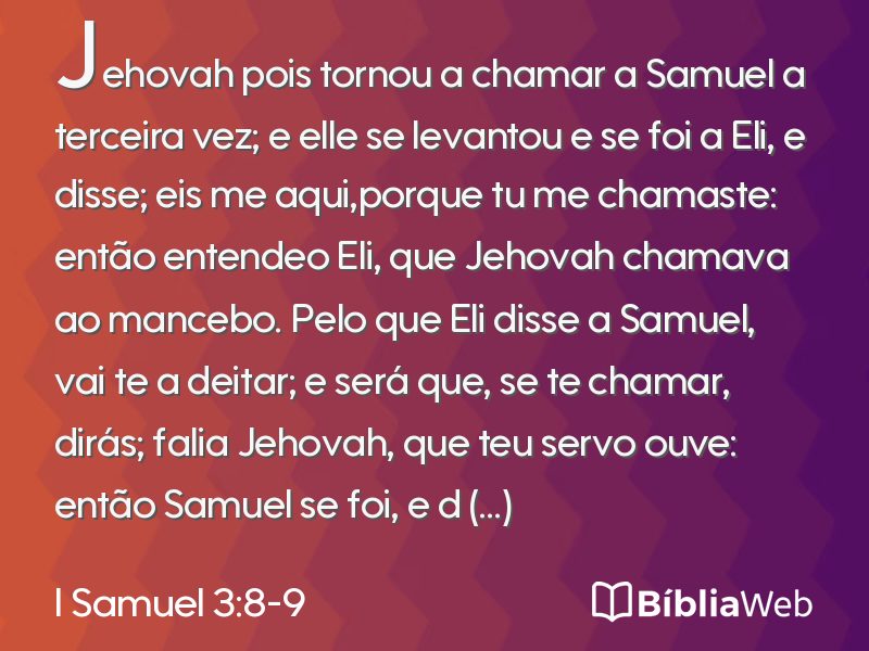 I Samuel 3:8-9 em imagem para compartilhar