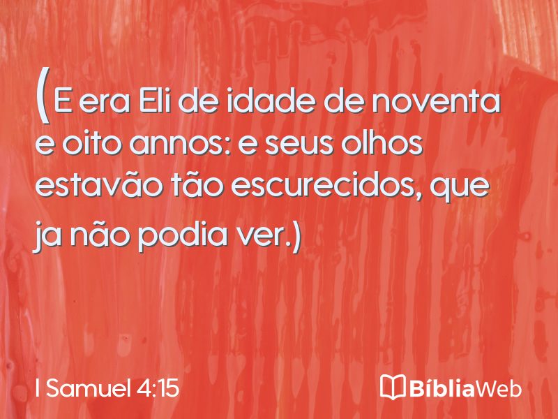 I Samuel 4:15 em imagem para compartilhar