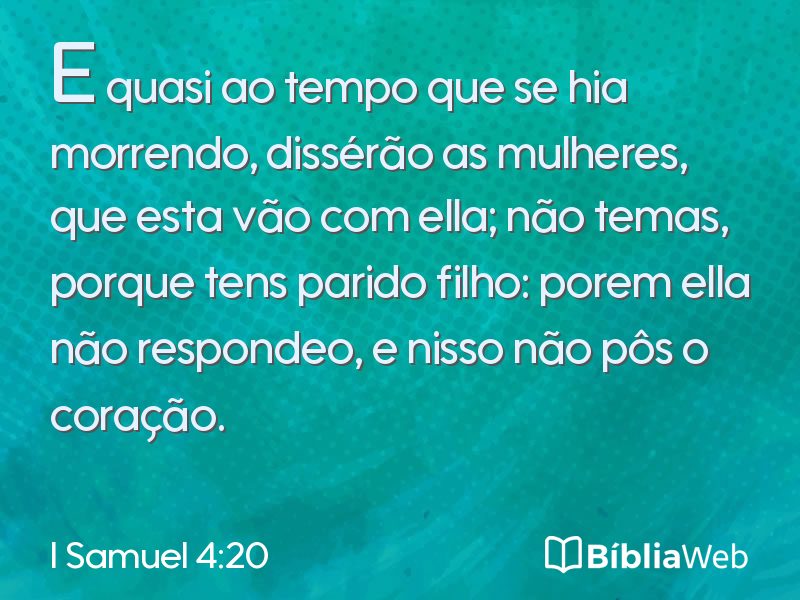I Samuel 4:20 em imagem para compartilhar
