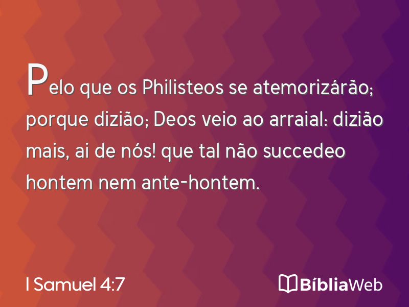 I Samuel 4:7 em imagem para compartilhar