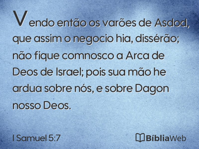I Samuel 5:7 em imagem para compartilhar