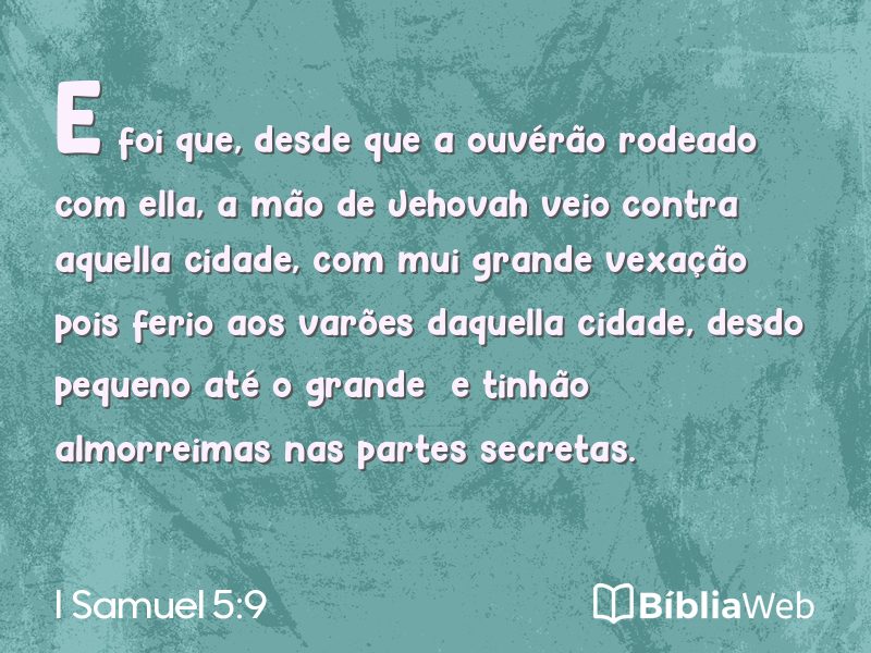 I Samuel 5:9 em imagem para compartilhar