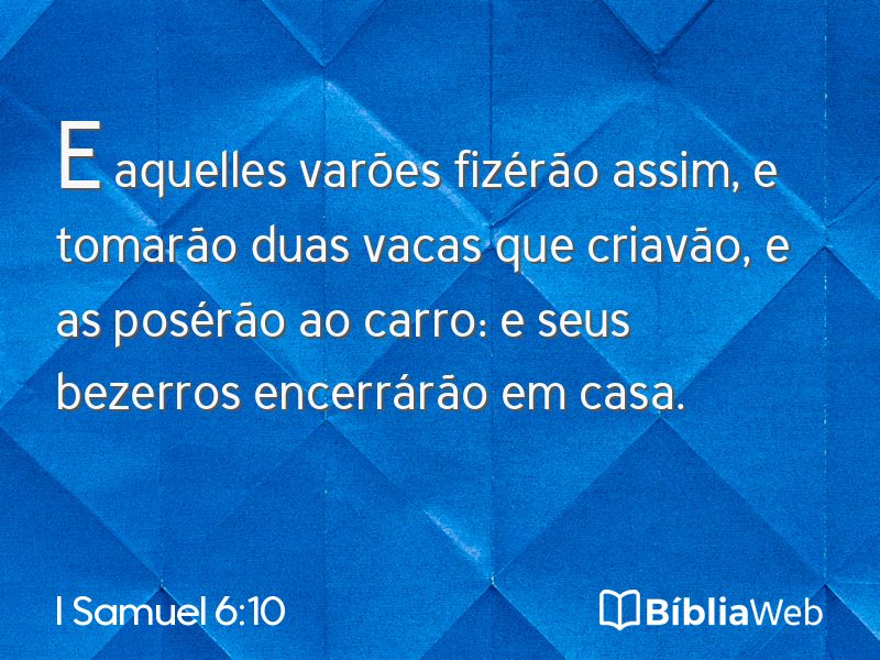 I Samuel 6:10 em imagem para compartilhar