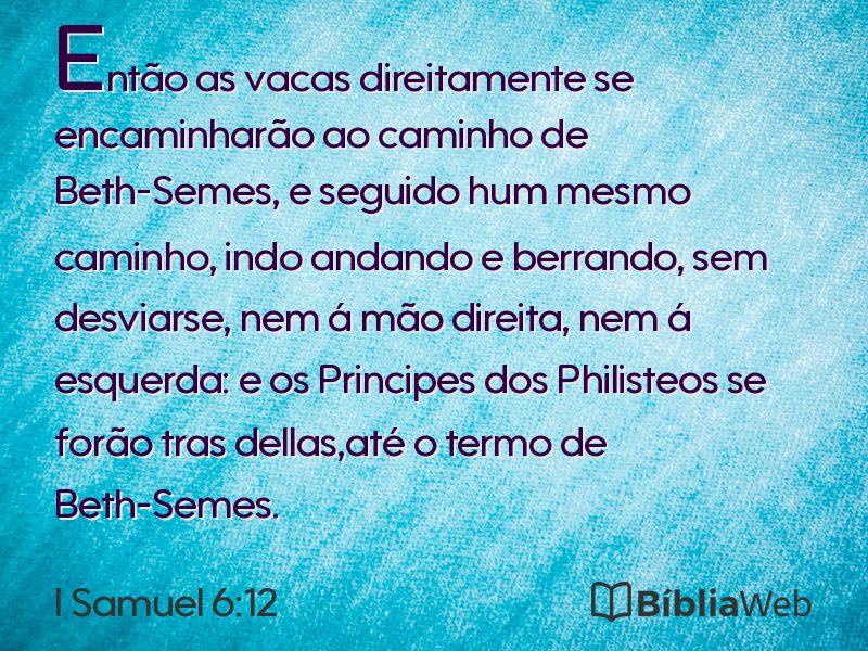 I Samuel 6:12 em imagem para compartilhar