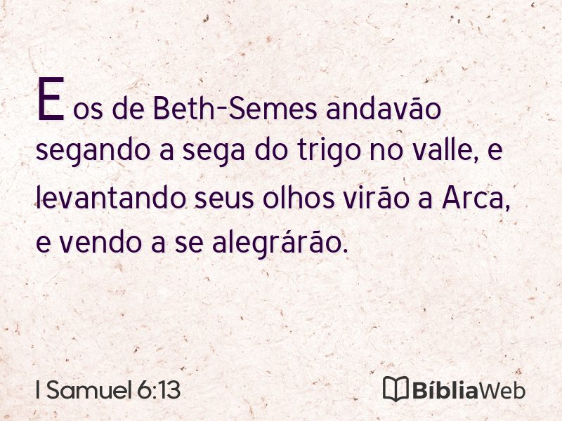 I Samuel 6:13 em imagem para compartilhar