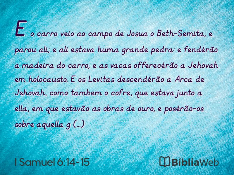 I Samuel 6:14-15 em imagem para compartilhar