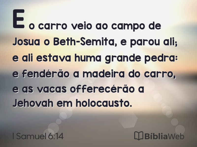 I Samuel 6:14 em imagem para compartilhar