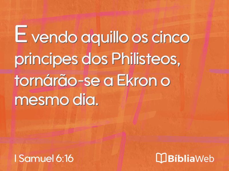 I Samuel 6:16 em imagem para compartilhar