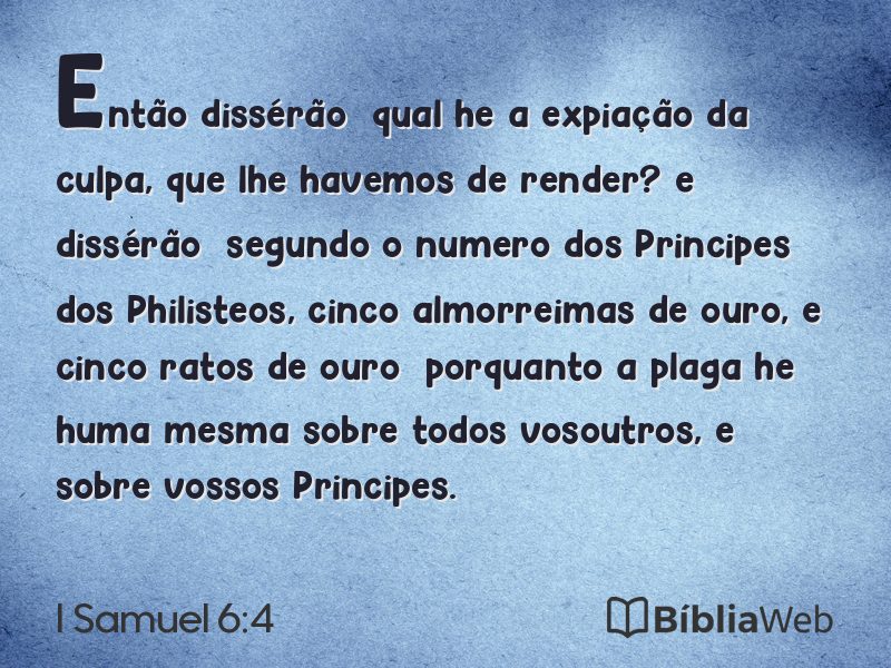 I Samuel 6:4 em imagem para compartilhar