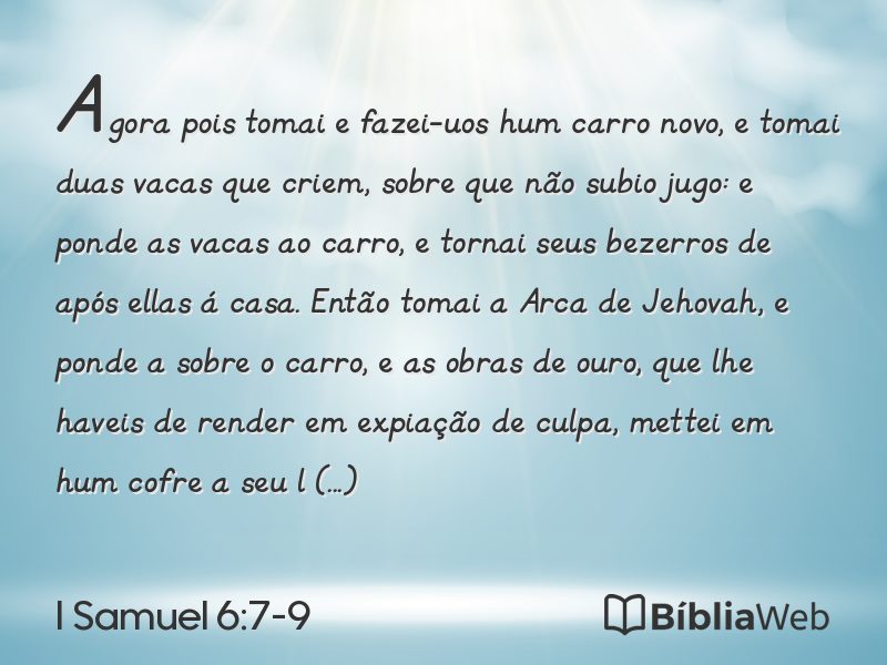 I Samuel 6:7-9 em imagem para compartilhar