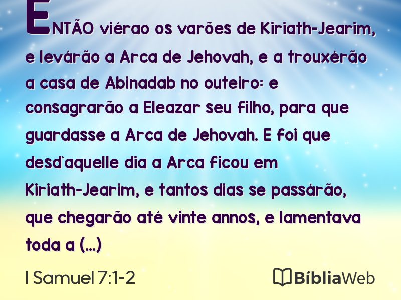 I Samuel 7:1-2 em imagem para compartilhar